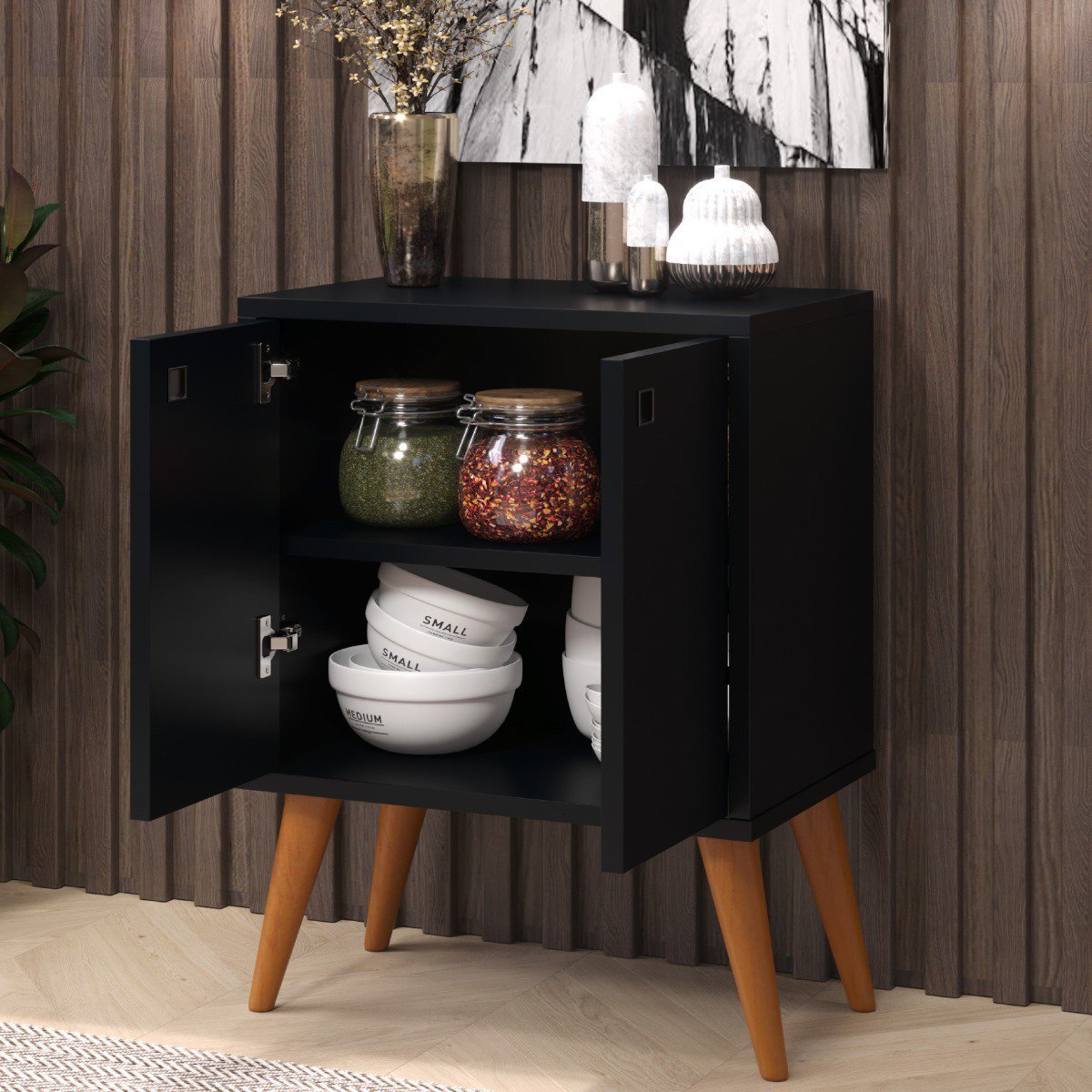 Buffet Preto Para Salão Redecore Buffet 2 portas multiuso - 3