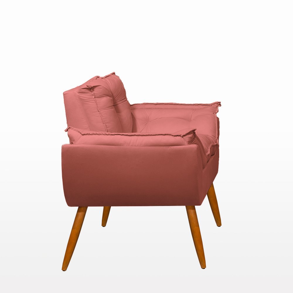 Cadeira Estofada Quarto Recepção Sala- Jl Decor Cor:rosa - 3