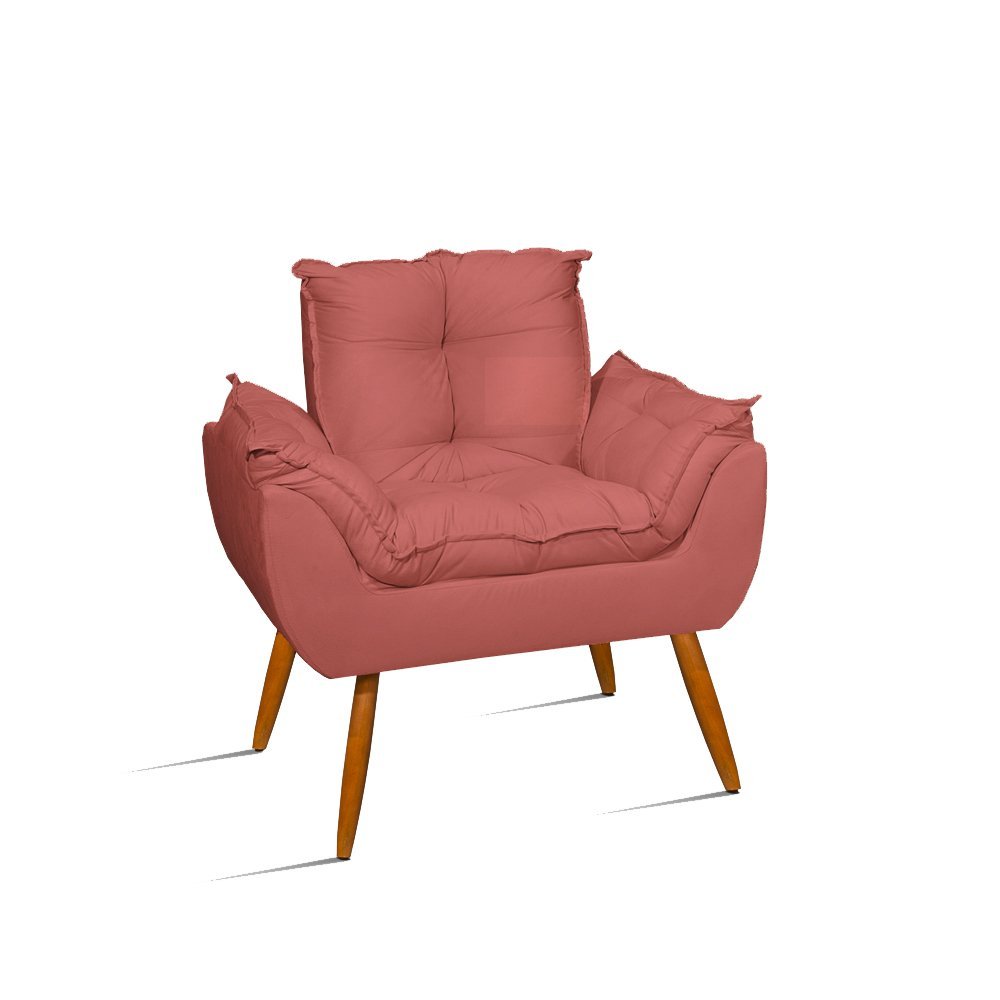 Cadeira Estofada Quarto Recepção Sala- Jl Decor Cor:rosa - 1