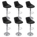 Ver imagem 1 de Kit 6 Banquetas Milano Carmel Estofada Giratória C/ Regulagem - Preto