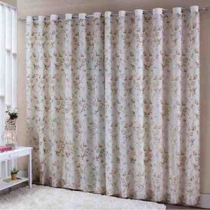 Cortina Sala Quarto 300 X 250 Devore Dupla com Forro Marfim Sultan