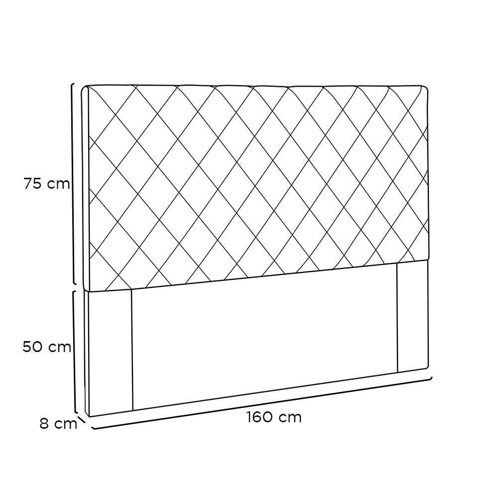 Cabeceira Cama Box Queen 160 Cm Dubai Linho S04 - D'rossi Cor Grigio - 2