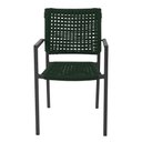 Ver imagem 3 de Kit 6 Cadeiras Marília Corda Náutica Base em Alumínio Premium Preto/verde Musgo