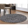 Tapete Redondo Sala Classic 100 x 100 Mescla Preto e Branco - 1