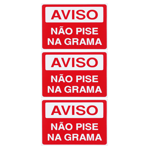 Combo 6 Placas De Sinalização Aviso Não Pise Na Grama 20x15 Acesso - S-230 F9e