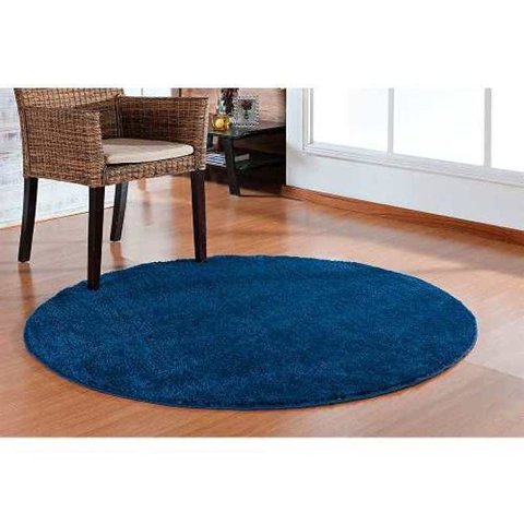 Tapete Sala Redondo 150M Classic Azul Jeans - Azul-Marinho