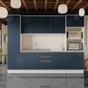 Ver imagem 1 de Cozinha Modulada Celeste Kappesberg 100% Mdf Branco/azul 300cm