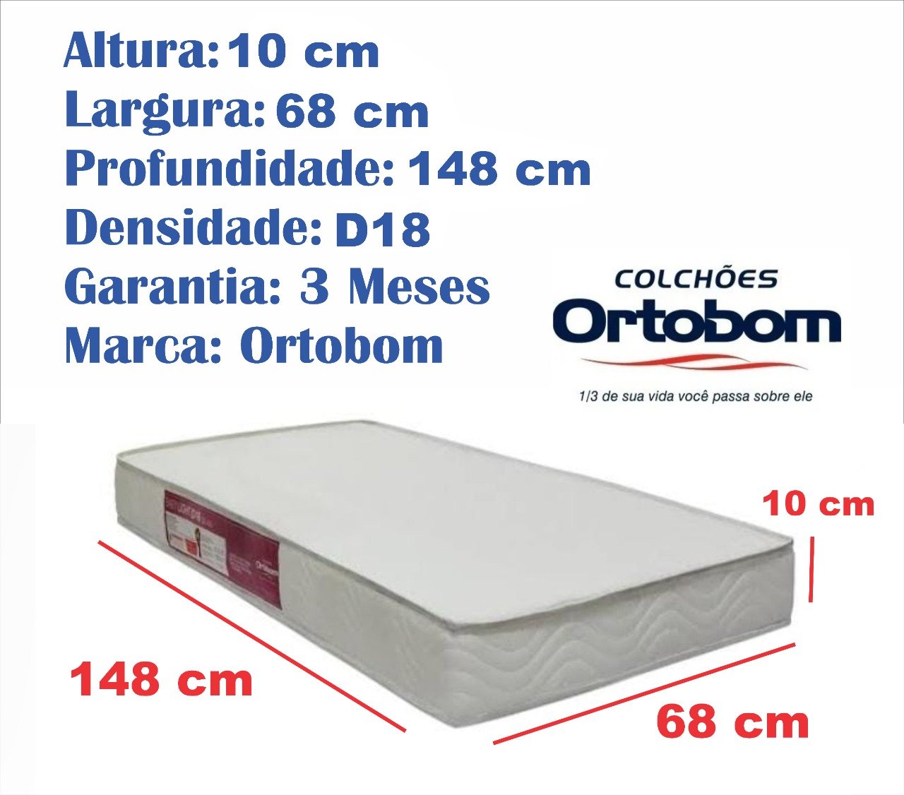 Colchão Ortobom Infantil D18 1,50 x 0,70 x 0,10m - 2