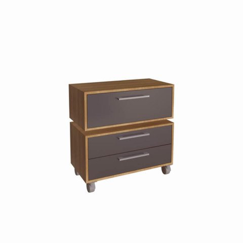 Gabinete Suspenso 80cm Alice Mel Grafite com Balcão Gavetas com 1 Basculante para Banheiro sem Cuba