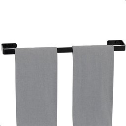 Porta Toalha de Banho de Banheiro Preto Fosco F.plus - 2