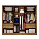 Ver imagem 4 de Guarda Roupa Casal com 1 Porta Espelhada 4 Gavetas Diamond-cumaru Móveis Novo Horizonte