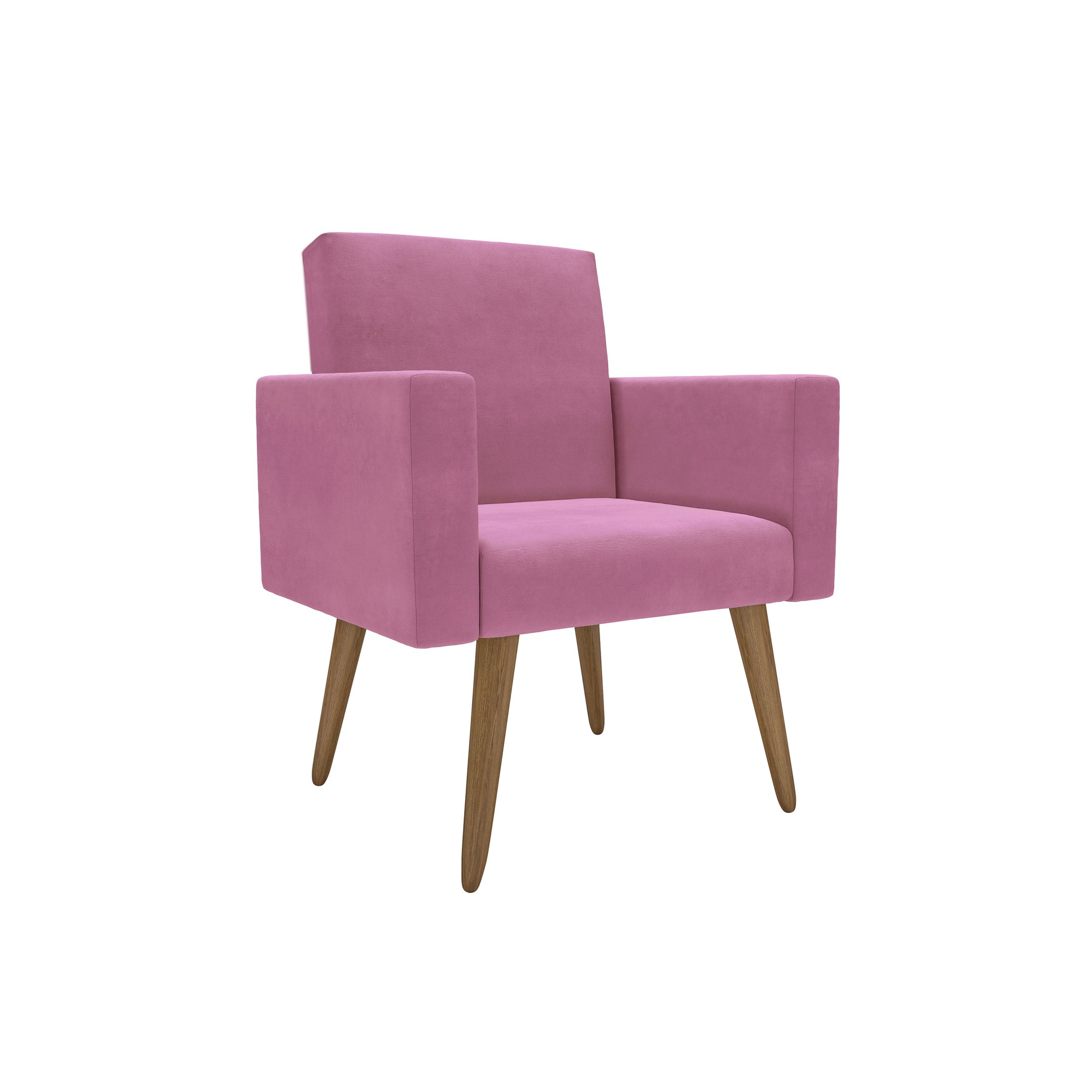 Kit 3 Poltronas Nina Clássico: Suede/rosa - 3