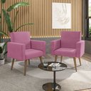 Ver imagem 5 de Kit 3 Poltronas Nina Clássico: Suede/rosa