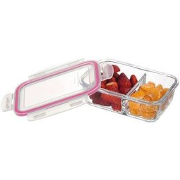 Pote De Vidro Retangular Com Trava E Divisão 800 ml SR80 - 4