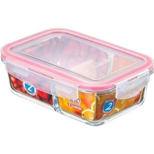Pote De Vidro Retangular Com Trava E Divisão 800 ml SR80