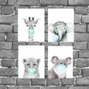 Ver imagem 1 de Kit 4 Placas Decorativas Bubble Gum Azul 18x27cm