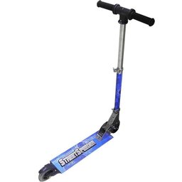 Patinete Infantil Aluminio 2 Rodas com Freio Dobravel Ajustavel Crianca Brinquedo - Azul Street - 4