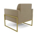 Ver imagem 5 de Kit 2 Poltronas Base Industrial Alta Dourado Marisa Suede D03 - D’Rossi Marrom Rato