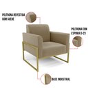 Ver imagem 6 de Kit 2 Poltronas Base Industrial Alta Dourado Marisa Suede D03 - D’Rossi Marrom Rato