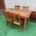 Ver imagem 4 de Mesa em Madeira de Demolição 1,40x 0,70 com 4 Cadeiras Anatômica Sudeste Rustico