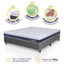 Ver imagem 4 de Conjunto Box Cinza Durban Azul Espuma D28 Casal 138x188x57 - King House