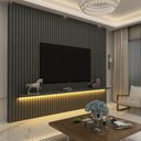 Ver imagem 1 de Painel para TV Ripado com LED Nobre 230 Grafite - Gelius