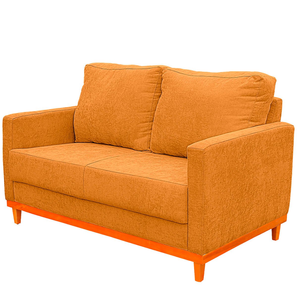 Sofa Berlim 2 Lugares Base de Madeira Tecido Impermeavel Terra Cota - 4