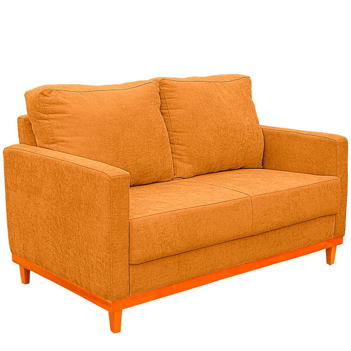 Sofa Berlim 2 Lugares Base de Madeira Tecido Impermeavel Terra Cota - 3