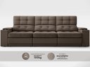 Ver imagem 5 de Sofá com Porta Copos e Carregador USB Eureka 2,30m Assento Retrátil e Reclinável Velosuede