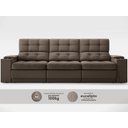 Ver imagem 5 de Sofá com Porta Copos e Carregador USB Eureka 2,30m Assento Retrátil e Reclinável Velosuede