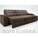 Ver imagem 3 de Sofá com Porta Copos e Carregador USB Eureka 2,30m Assento Retrátil e Reclinável Velosuede