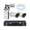 KIT DVR Intelbras + 2 Câmeras 1200 Linhas + HD + Acessórios - 500 GB Seagate - 1