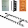 Puxador Para Porta H Duplo Aco Inox 60cm Casa Porta Pivotante (BSL-PXD-1) - 1