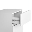 Ver imagem 4 de Kit Mesa de Cabeceira Eros Off White Estilo Industrial 2 Gavetas 45cm Base Dourado