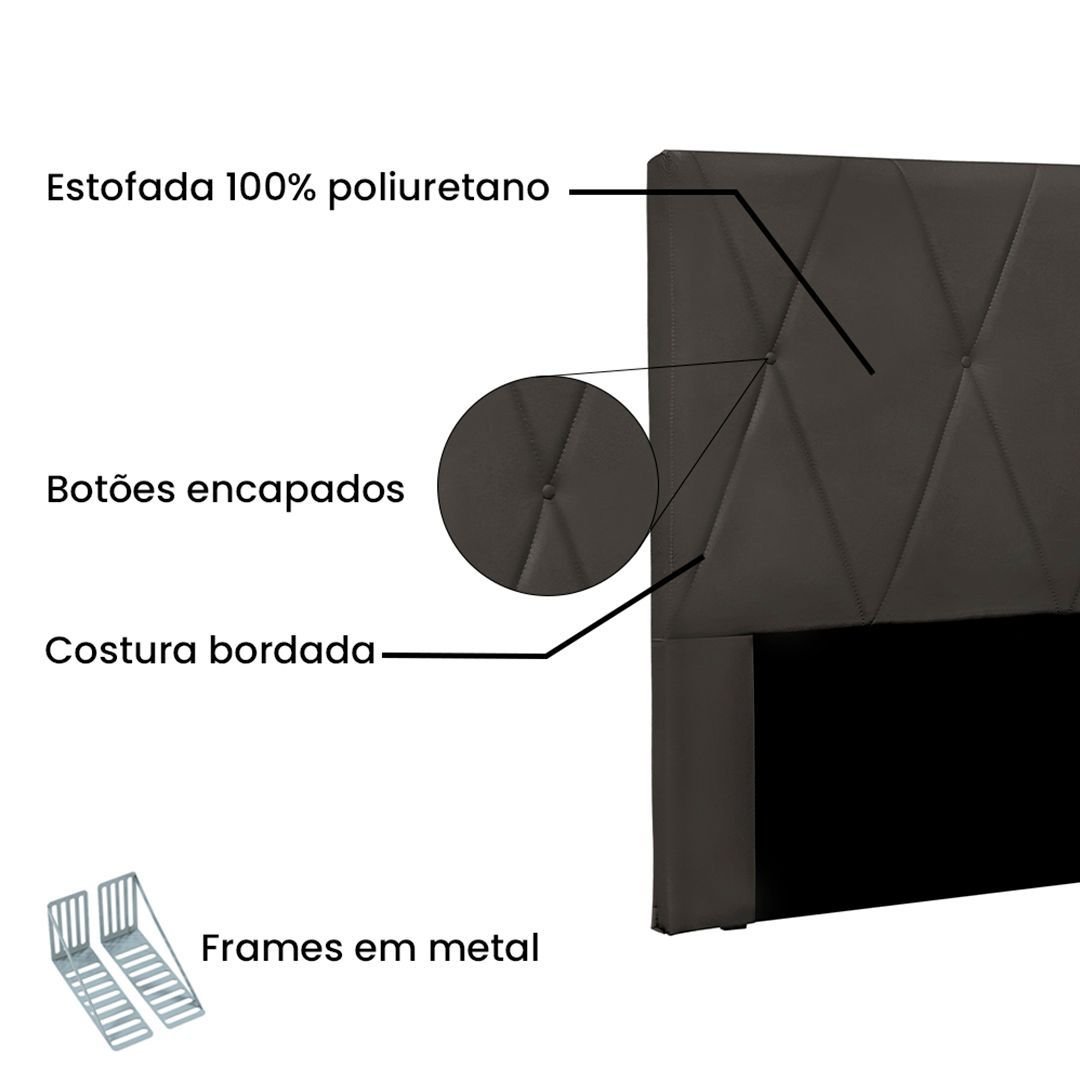 Cabeceira Cama Box Casal 140cm Elisa Suede - Loja Sheep - 3