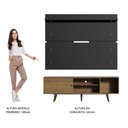 Ver imagem 6 de Rack Madesa Dubai e Painel para Tv até 65 Polegadas com Pés Rustic/preto 5zd8 Cor:rustic/preto/rusti