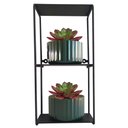 Ver imagem 4 de Prateleira Dupla Retangular Nicho Estilo Industrial Decorativo Preto Fosco