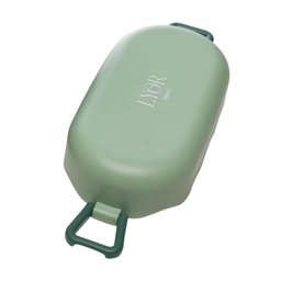 Marmita Hermética com Talheres 850ml Verde Plástico - Lyor - 4