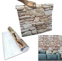 Ver imagem 1 de Kit Papel De Parede 6 Unid Pedra Marrom Claro Autoadesivo