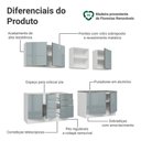 Ver imagem 4 de Armário de Cozinha Completa 240 cm Branco/Cinza Lux Madesa 09