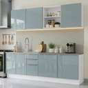 Ver imagem 1 de Armário de Cozinha Completa 240 cm Branco/Cinza Lux Madesa 09