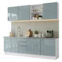 Ver imagem 2 de Armário de Cozinha Completa 240 cm Branco/Cinza Lux Madesa 09