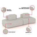 Ver imagem 3 de Sofá 2 Lugares Orgânico com Módulo Central e 1 Canto Berlim Bouclê Cinza Claro K01 - D’Rossi