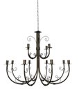 Ver imagem 1 de Lustre Luminária Ferro Teto 12 Bocais 2 Andares Salão Pé Direito Festas Sala de Jantar Decoração Lum