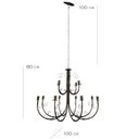 Ver imagem 3 de Lustre Luminária Ferro Teto 12 Bocais 2 Andares Salão Pé Direito Festas Sala de Jantar Decoração Lum