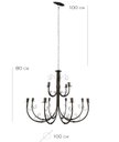 Ver imagem 3 de Lustre Luminária Ferro Teto 12 Bocais 2 Andares Salão Pé Direito Festas Sala de Jantar Decoração Lum