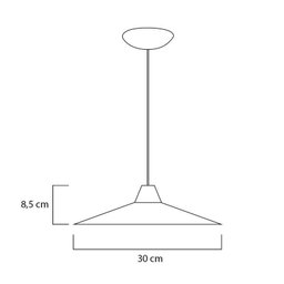 Pendente 519 Preto Chapéu Chinês Diâmetro 30 Cm - 2