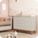 Ver imagem 2 de Cômoda Infantil Boom 1 Porta 4 Gavetas Areia Fosco/Savana