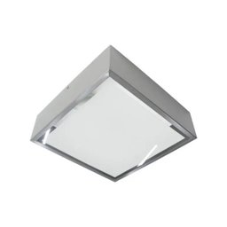 Plafon Sobrepor 102 Inox Escovado para 2 Lâmpadas 25x25cm - 1