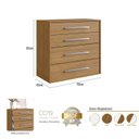 Ver imagem 5 de Cômoda com 4 Gavetas 90cm Integrato Freijó